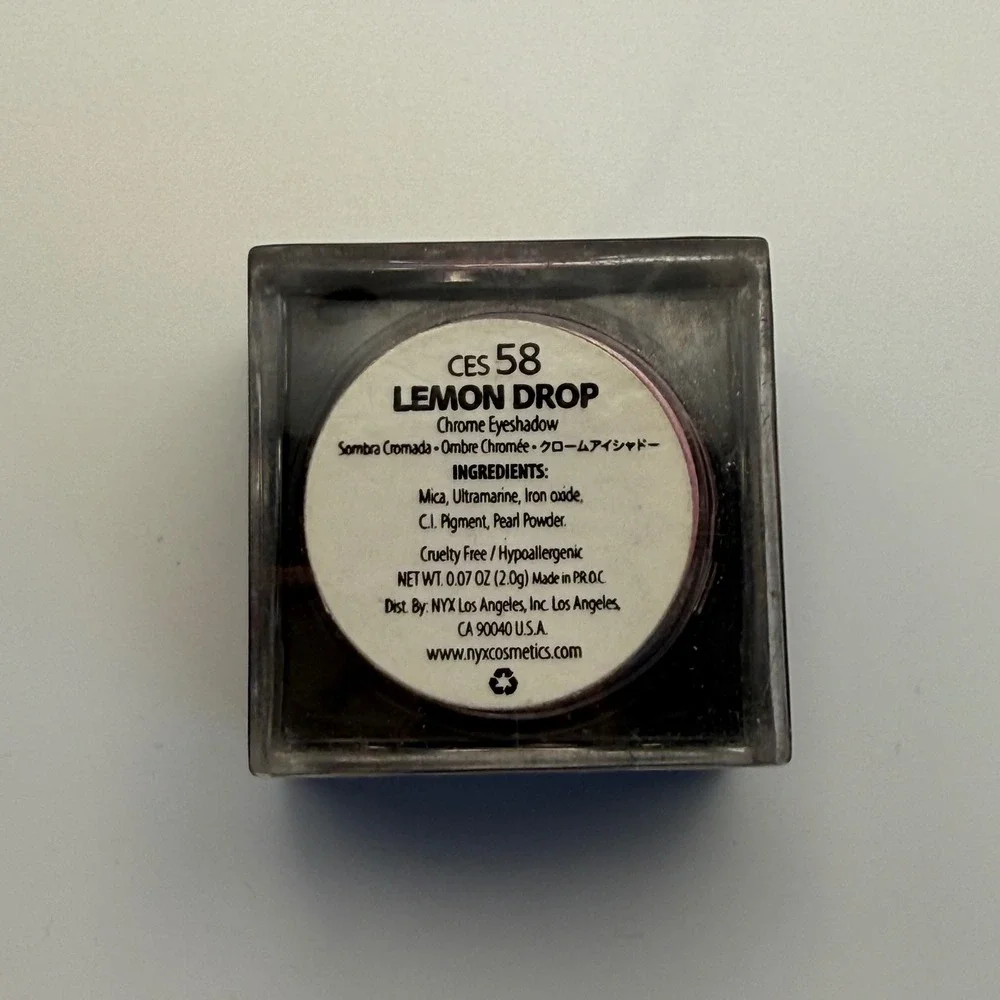 NYX Chrome‎ Eyeshadow CES58 Lemon Drop Purple Plum Makeup Cosmetic Beauty